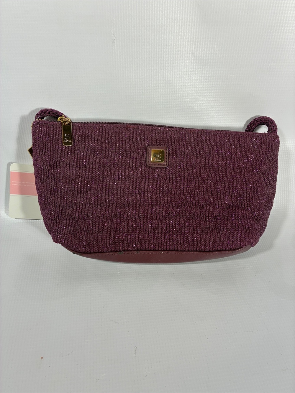 Lina Plum Beaded Wristlet with Gold Accent